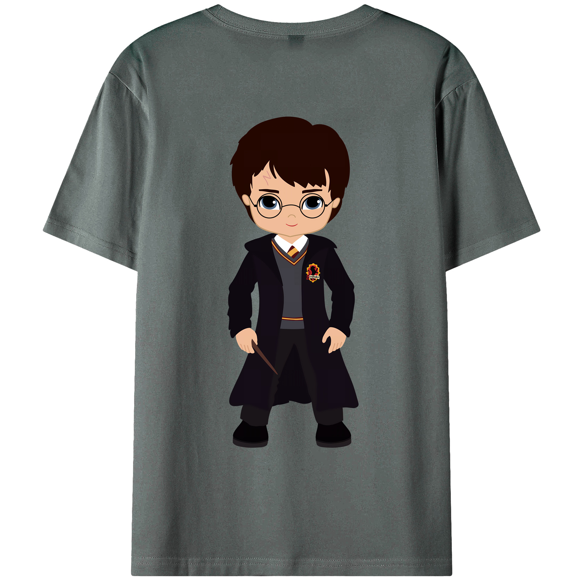 （画像用） Harry Potter ハリー・ポッターシリーズ 綿100％ メンズ半袖Tシャツ（バックプリント） 通気性